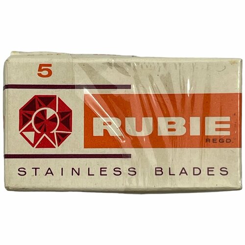 Лезвия для бритвы "Rubie", 5 шт в упаковке, 1964-1985 гг, Gillette, Англия