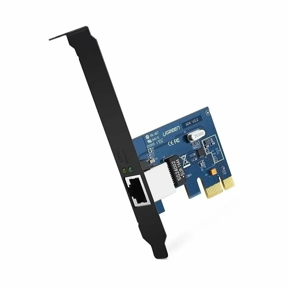 UGREEN US230 (30771) Gigabit 10/100/1000Mbps PCI Express Network Adapter - Black 30771_Адаптер UGREEN US230 (30771) Gigabit 10/100/1000Mbps PCI Expre