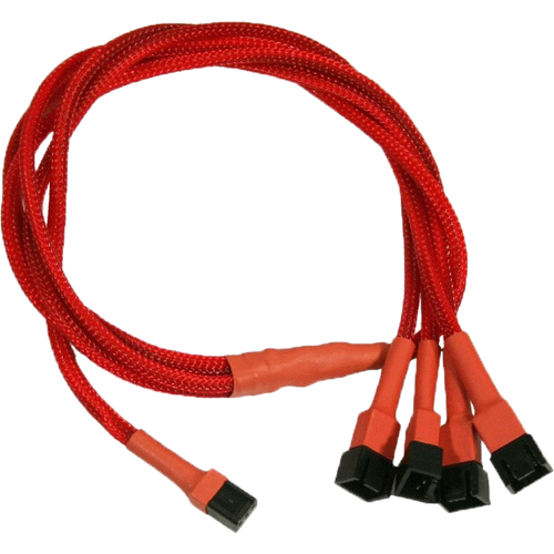 Разветвитель 3-pin - 4x 3-pin, Nanoxia Red (NX34A60R)