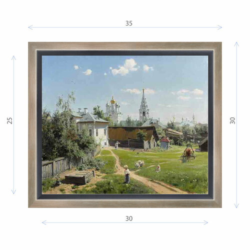 Картина Василия Поленова Московский дворик 1878 (Третьяковская галерея) Матовый холст в раме 30х35 см