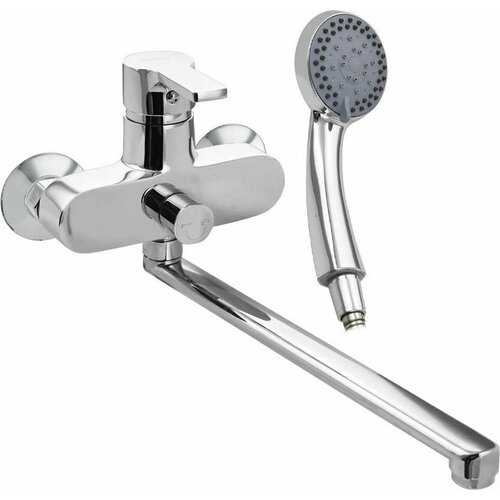 BIANCO - Смеситель в ванную шаровый длинный излив c дивертором на корпусе 4000₽