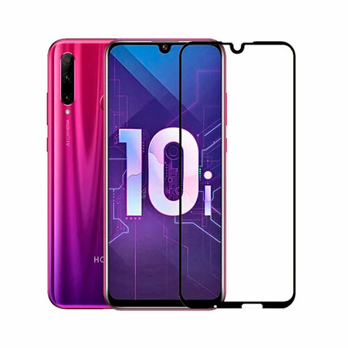 защитный комплект для honor 10i чехол книга черный защитное стекло с рамкой 2шт 21D защитное стекло тех пак Huawei Honor 10 lite/10i черный Full Screen&Glue