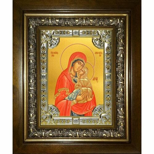 Икона Анна, мать Пресвятой Богородицы, 18x24 см, со стразами, в деревянном киоте, арт вк-4620