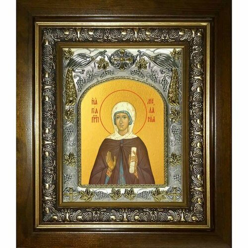 Икона Мелания Римляныня, 14x18 см, в деревянном киоте 20х24 см, арт вк-1069