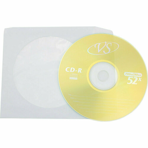 Диск CD-R 52x 80min 700MB VS, в конверте бумажном диск smarttrack cd r 700mb 52x в бумажном конверте с окном 5 шт