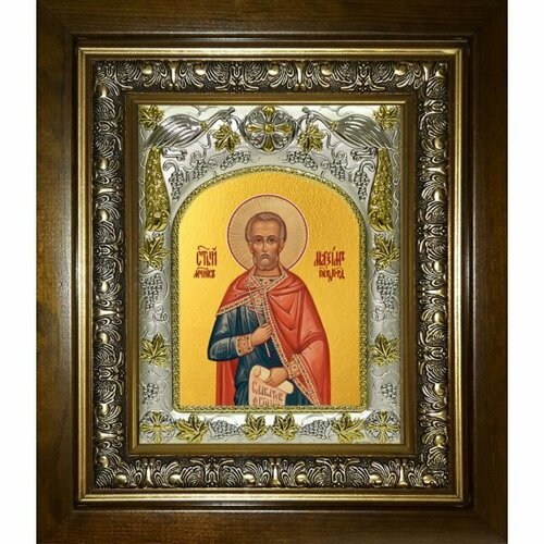 Икона Максим Кордульский, 14x18 см, в деревянном киоте 20х24 см, арт вк-4097