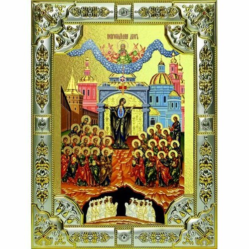 Икона Божьей Матери Непроходимая дверь 18 х 24 со стразами, арт вк-5068