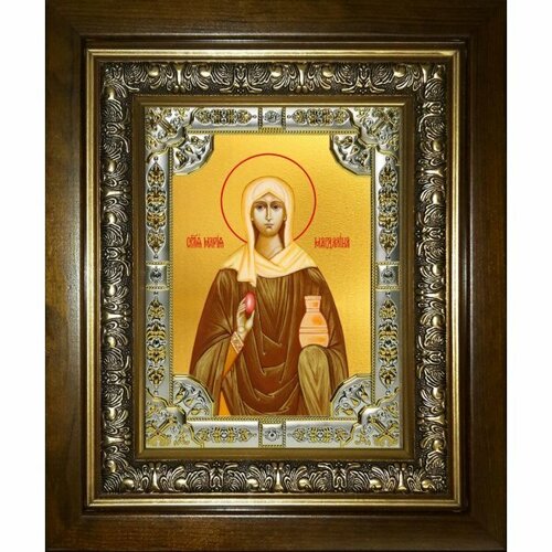 Икона Мария Магдалина, 18x24 см, со стразами, в деревянном киоте, арт вк-4938