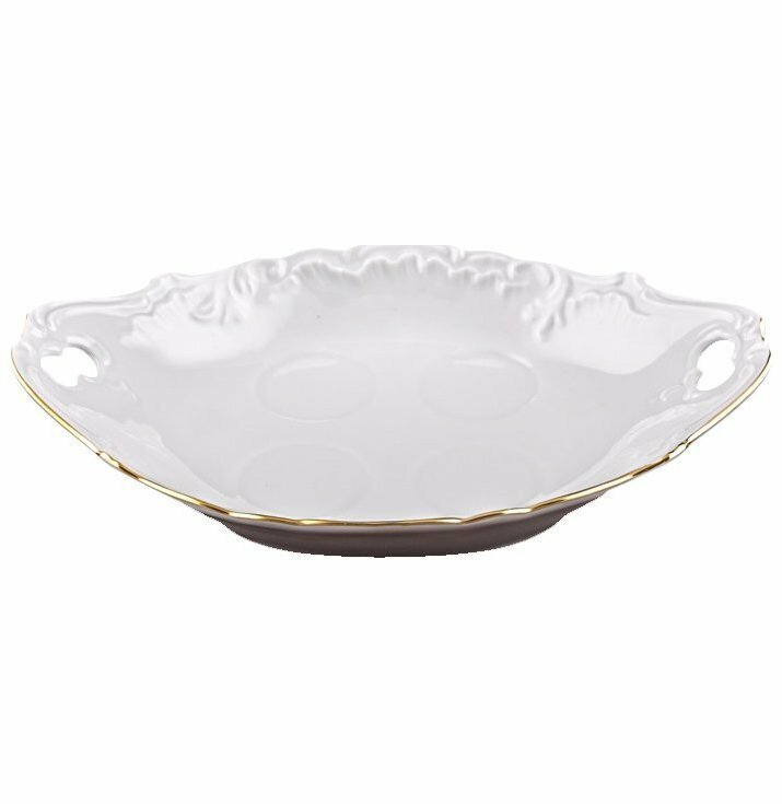 фото Поднос для специй 17 см с ручками Cmielow "Рококо /Отводка золото" / 109949