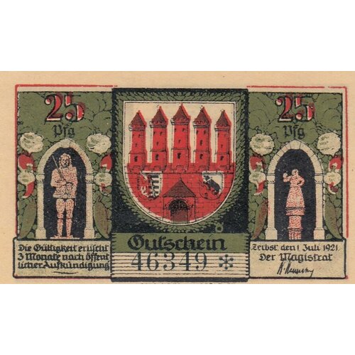 Германия (Веймарская Республика) Цербст 25 пфеннигов 1921 г. (2)