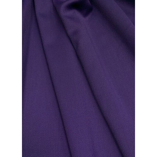 Ткань Костюмно-плательная шерсть-сатин фиолетового цвета Италия
