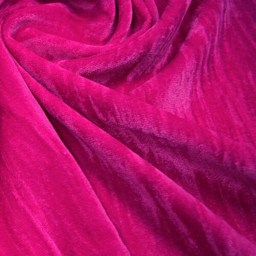 Ткань бархат 100х140 см, малиновый цвет, ткань для рукоделия и шитья на отрез