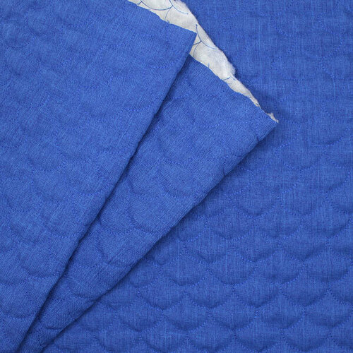 Ткань для пальто и курток стежка ярко-синяя 100х140 см