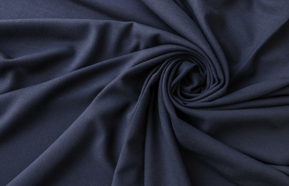 Ткань костюмная шерсть темно-синяя
