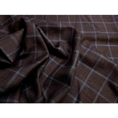 Ткань костюмно-плательная серо-коричневая смесовая шерсть в клетку ткань костюмно плательная однотонная смесовая ткань