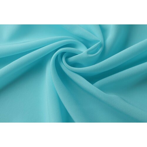 Ткань крепдешин ярко-голубой ткань голубой крепдешин цветочная геометрия