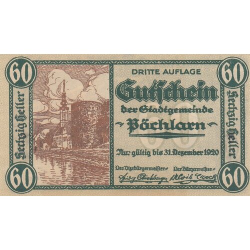 Австрия, Пёхларн 60 геллеров 1914-1920 гг. (№2) австрия пёхларн 10 геллеров 1914 1920 гг 2