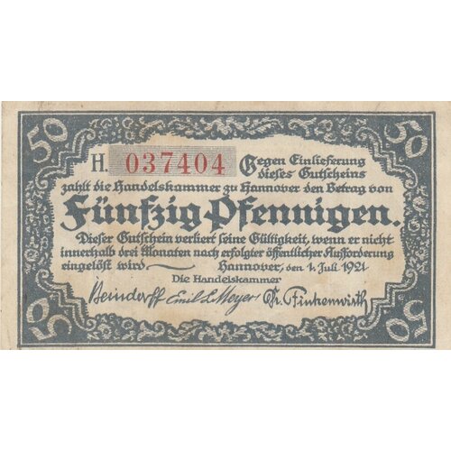 Германия (Веймарская Республика) Ганновер 50 пфеннигов 1921 г. (4) германия веймарская республика ганновер 50 пфеннигов 1921 г 2