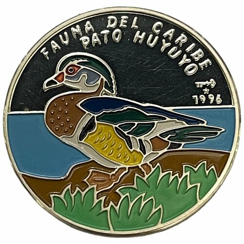 Куба 10 песо 1996 г. (Карибская фауна - Каролинская утка) (Proof) клуб нумизмат монета 10 песо кубы 1996 года серебро фауна карибского бассейна