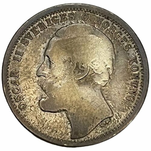 Швеция 1 крона 1876 г. (2) 1876 монета швеция 1876 год 5 эре бронза vf
