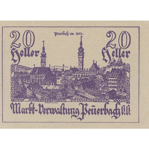 Австрия, Пойербах 20 геллеров 1914-1920 гг. (№2) австрия вольферн 2 геллера 1914 1920 гг