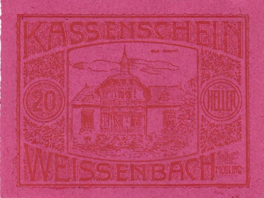 Австрия, Вайсенбах-бай-Мёдлинг 20 геллеров 1920 г. (№2)