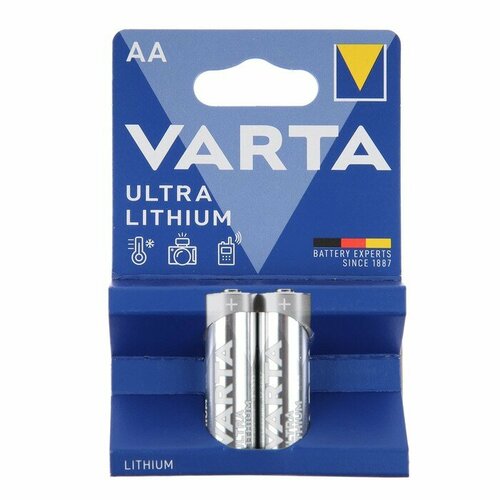 Varta Батарейка литиевая Varta ULTRA, AA, FR14505-2BL, 1.5 В, блистер, 2 шт. батарейка aa varta lr06 2bl energy 1 5в 2 40 200