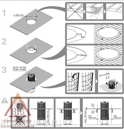 Установочный фланец для печи Harvia Cilindro, HPC1 - фотография № 3