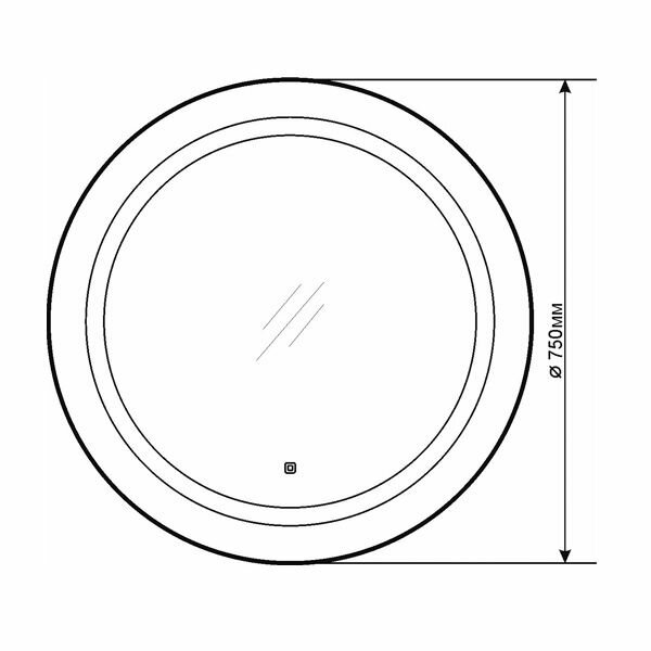 Зеркало Comforty Круг-75 LED-подсветка, бесконтактный сенсор 75*75 - фотография № 3