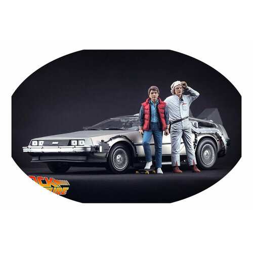 Фигурка коллекционная marty mcfly & doc brown ( back to the future ) / набор 2 фигурки 1:18 марти макфлай и док браун (из кинофильма назад в будущее)