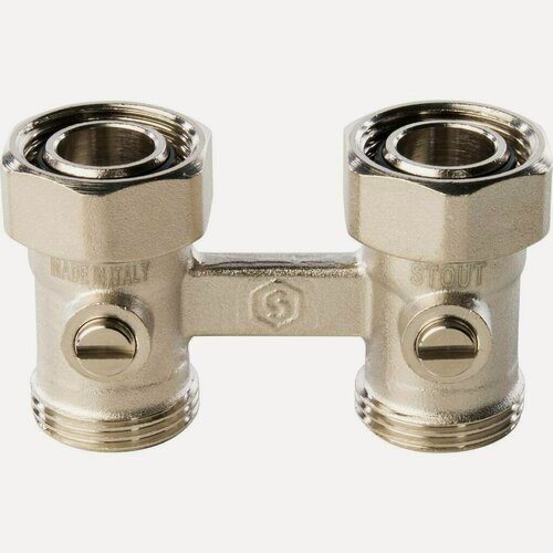 Изображение товара Узел прямой ВН 3/4"ЕК х 3/4"ЕК радиаторный со встроенными кранами 2-трубная система STOUT