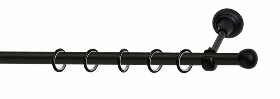 фото Карниз Болонья черный 16 мм 180см: однорядный