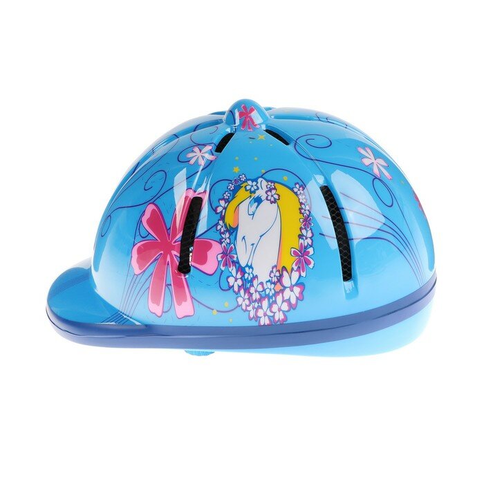 Шлем для верховой езды, детский, регулируемый размер, голубой