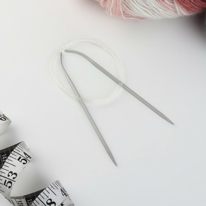 SUI Спицы круговые, для вязания, с тефлоновым покрытием, с пластиковой леской, d = 3,5 мм, 100 см