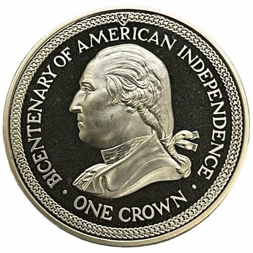 Остров Мэн 1 крона 1976 г. (200 лет независимости Америки) (Ag) (Proof) (3) клуб нумизмат монета крона острова мэн 1976 года серебро елизавета ii