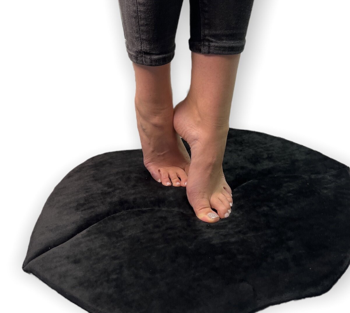 фото Велюровый коврик в виде губ 60х45, материал велюр, цвет черный