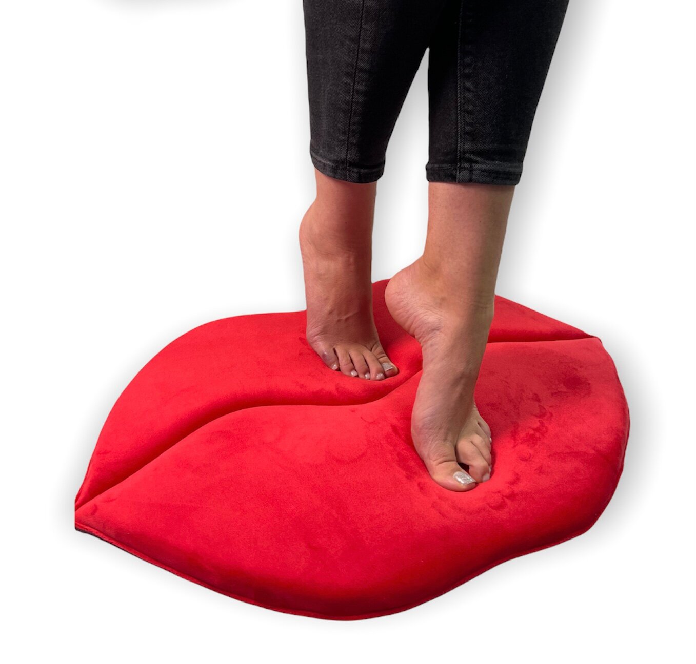 фото Велюровый коврик в виде губ 60х45, материал велюр, цвет красный