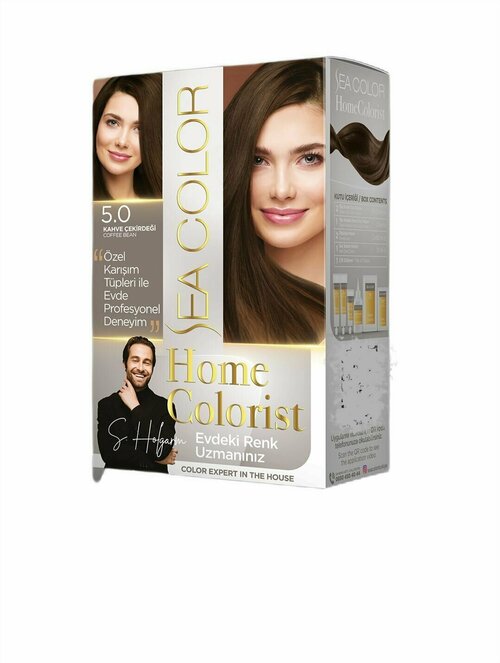 SEA COLOR Набор для окрашивания волос HOME COLORIST HAIR DYE KIT 5.0 Кофейное зерно