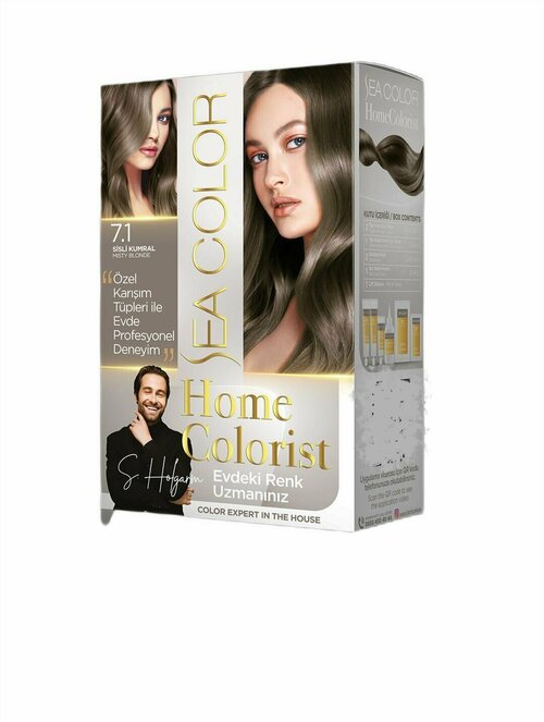 SEA COLOR Набор для окрашивания волос HOME COLORIST HAIR DYE KIT 7.1 Туманный блондин