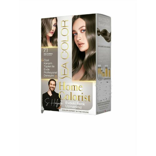 SEA COLOR Набор для окрашивания волос HOME COLORIST HAIR DYE KIT 7.1 Туманный блондин