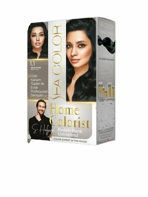 SEA COLOR Набор для окрашивания волос HOME COLORIST HAIR DYE KIT 1.1 Ночной синий