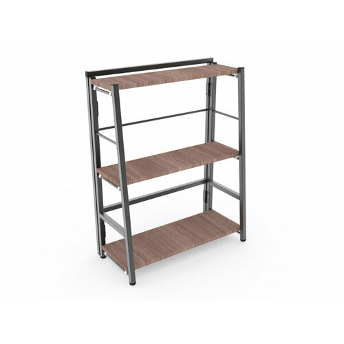 Стеллаж металлический сборный Титан Мета СЛС-2/800, 605х290х790+10мм, каркас-черный, полки - шимо темный