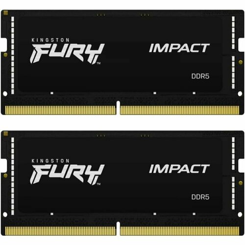 Оперативная память 16Gb DDR5 4800MHz Kingston Fury Impact SO-DIMM 2x8Gb KIT KF548S38IBK2-16 9008₽