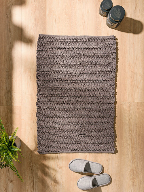 Мягкий коврик соlеtа для ванной комнаты 60х90 см, цвет серый
