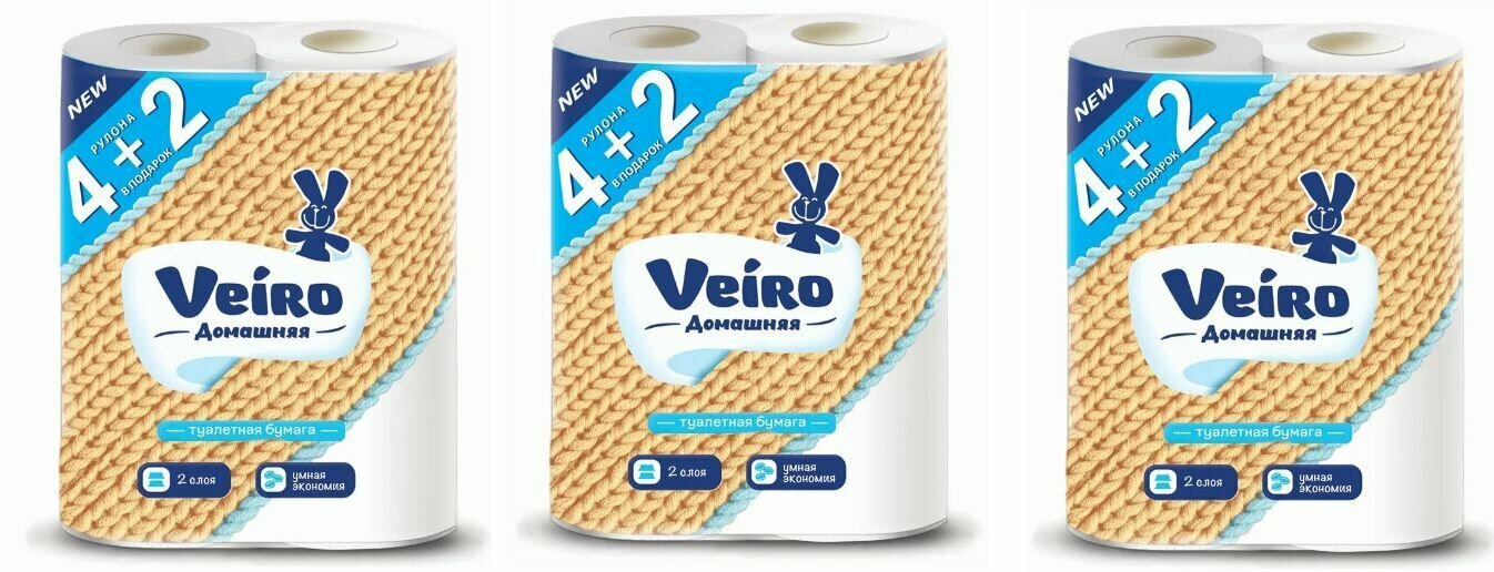 Veiro Туалетная бумага Elite Extra, 2 слоя, 6 рулонов - 3 уп/