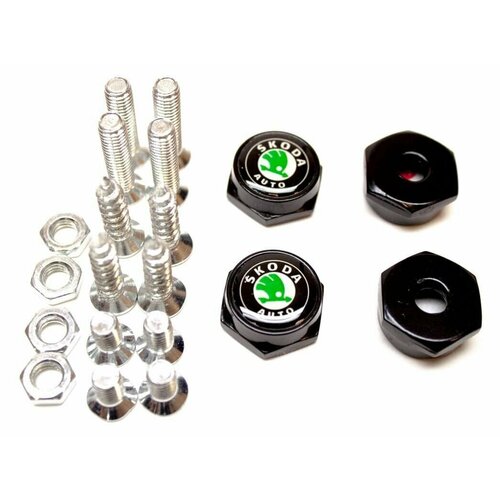 Болты для номерных знаков Skoda / Шкода Black