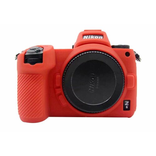 Защитный силиконовый чехол MyPads Antiurto для фотоаппарата Nikon Z6/ Z7 из мягкого качественного силикона красный