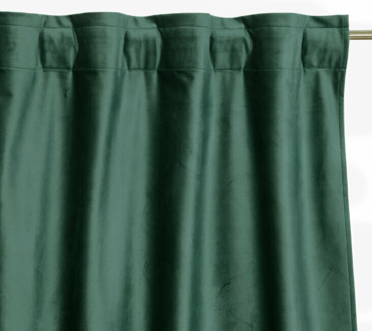 Штора на ленте со скрытыми петлями блэкаут Inspire Annalise 200x280 см цвет зелёный Exotic 1