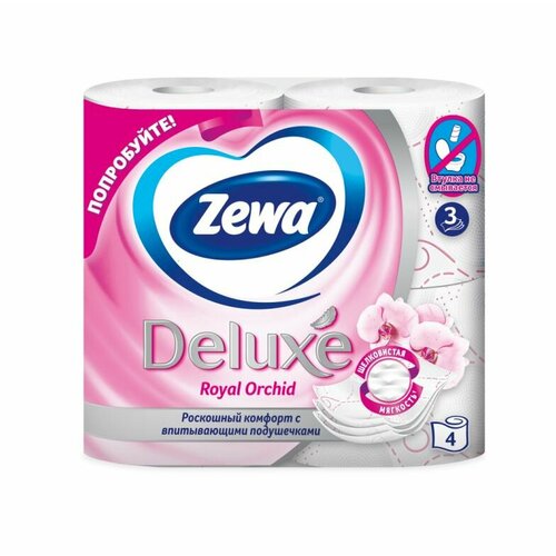 Zewa Туалетная бумага Deluxe 3-х слойная, 4 шт