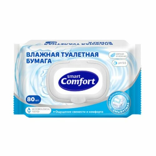 Туалетная бумага влажная Comfort Smart, 80 шт.